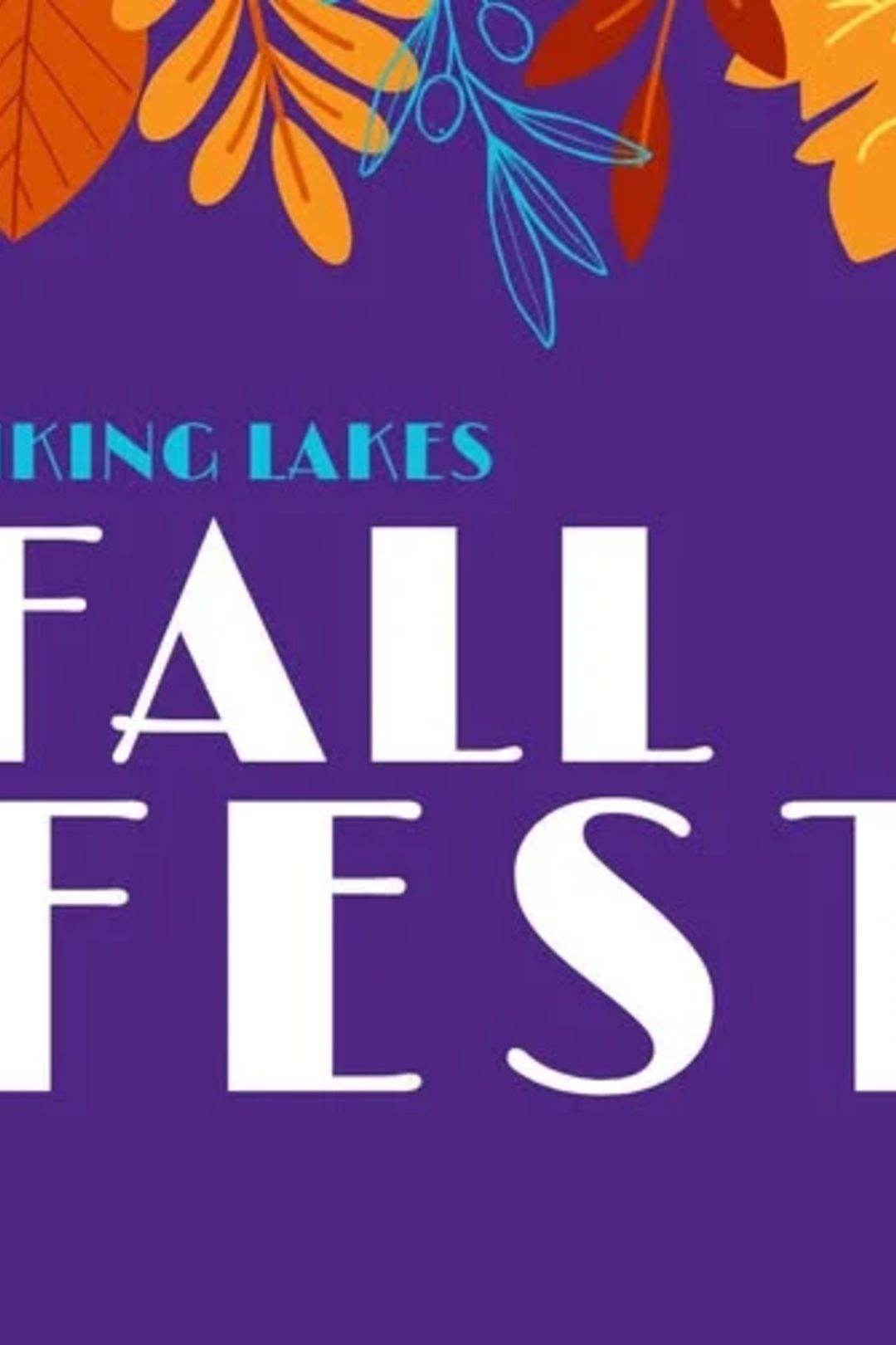 Large words "Fall Fest" in white text over purple background